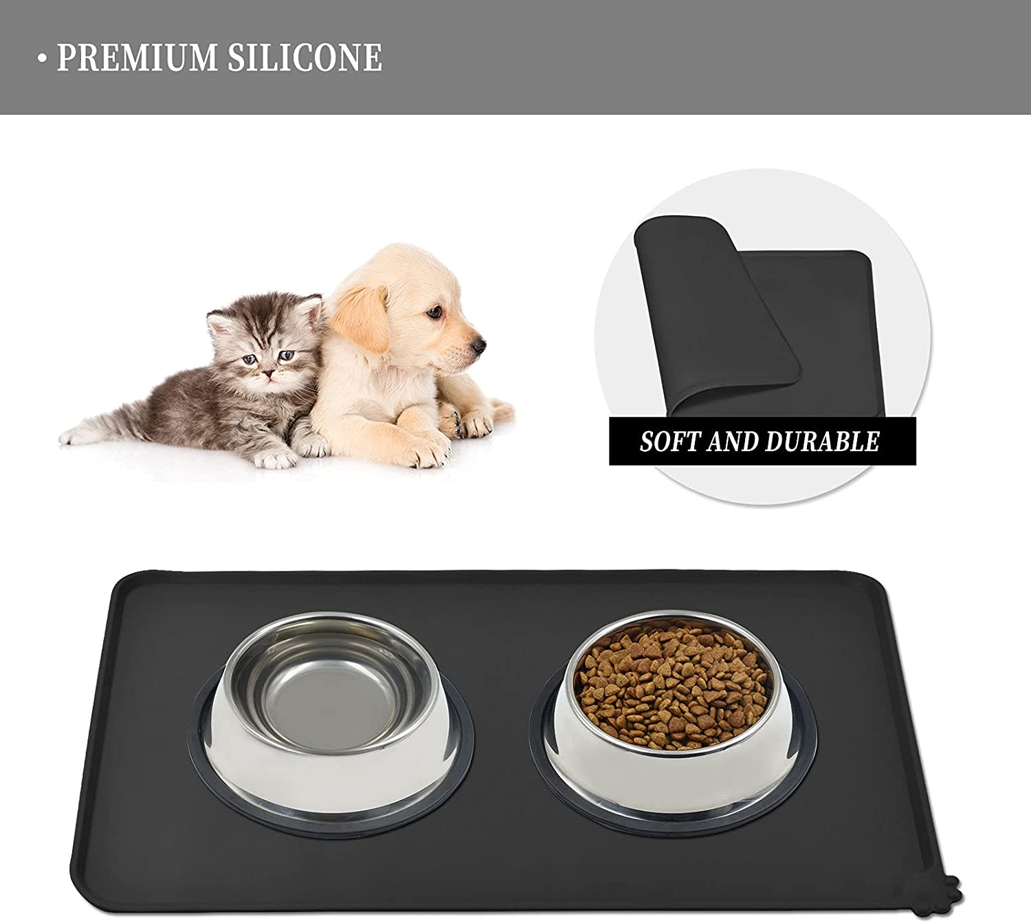 Reopet Silicone Dog Cat Bowl Mat Non-Stick Food Pad Pet Supplies - DailySale