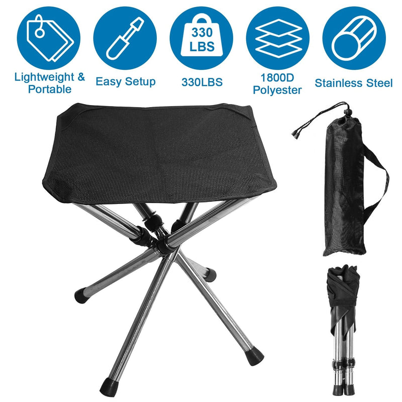 Retractable Portable Folding Chair Easy Set Up Backpacking Stool Sports & Outdoors - DailySale