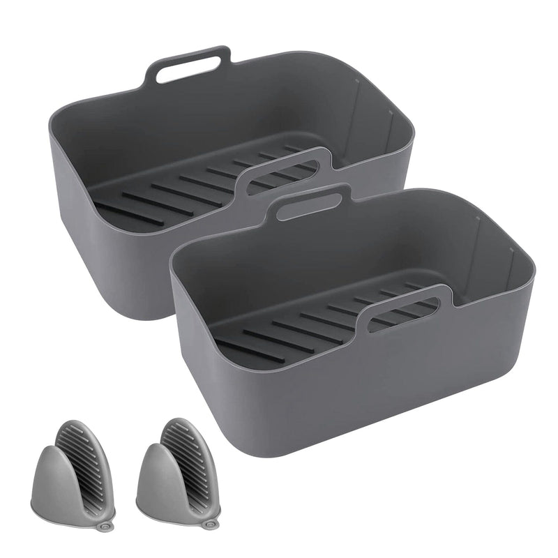 Reusable Air Fryer Silicone Pot Rectangle Replacement of Parchment Liners 6-8 Quart Kitchen Tools & Gadgets - DailySale
