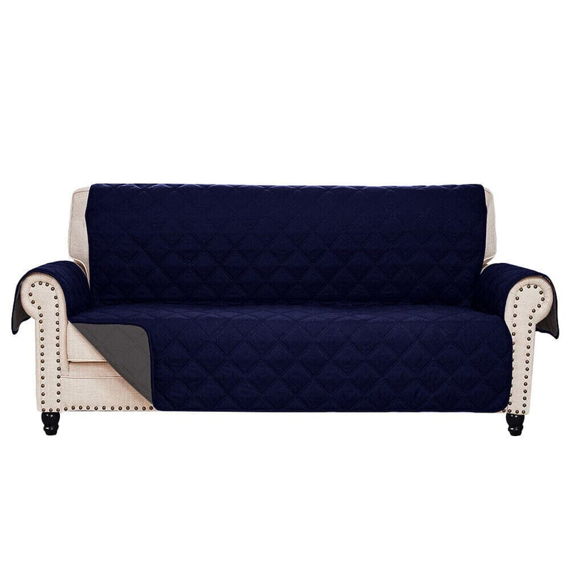 Reversible Quilted Furniture Cover Furniture & Decor Navy/Gray Chair - DailySale