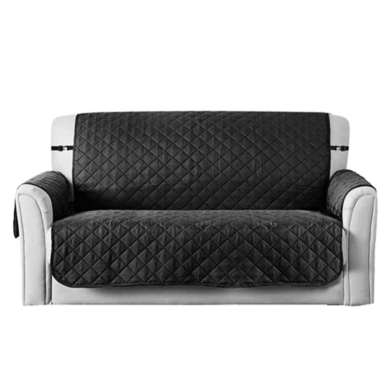 Reversible Sofa Cover Chair Loveseat Home Essentials Small Black - DailySale