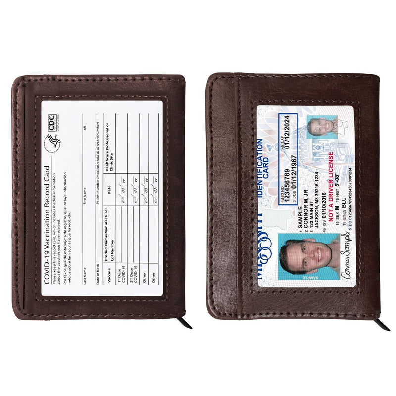 RFID-Blocking Slim Faux Leather Wallet Bags & Travel Brown - DailySale