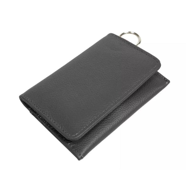 RFID Genuine Leather Key Ring Wallet, Credit Card Holder Bags & Travel Black - DailySale