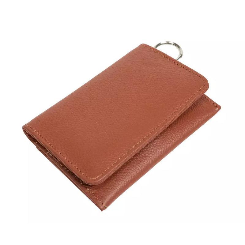 RFID Genuine Leather Key Ring Wallet, Credit Card Holder Bags & Travel Dark Brown - DailySale