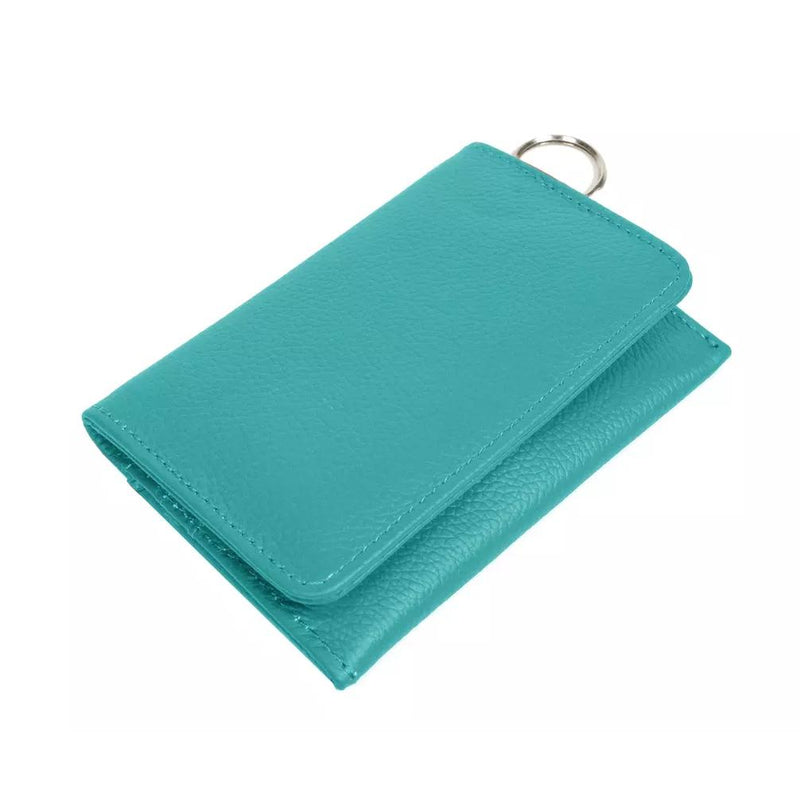 RFID Genuine Leather Key Ring Wallet, Credit Card Holder Bags & Travel Teal - DailySale