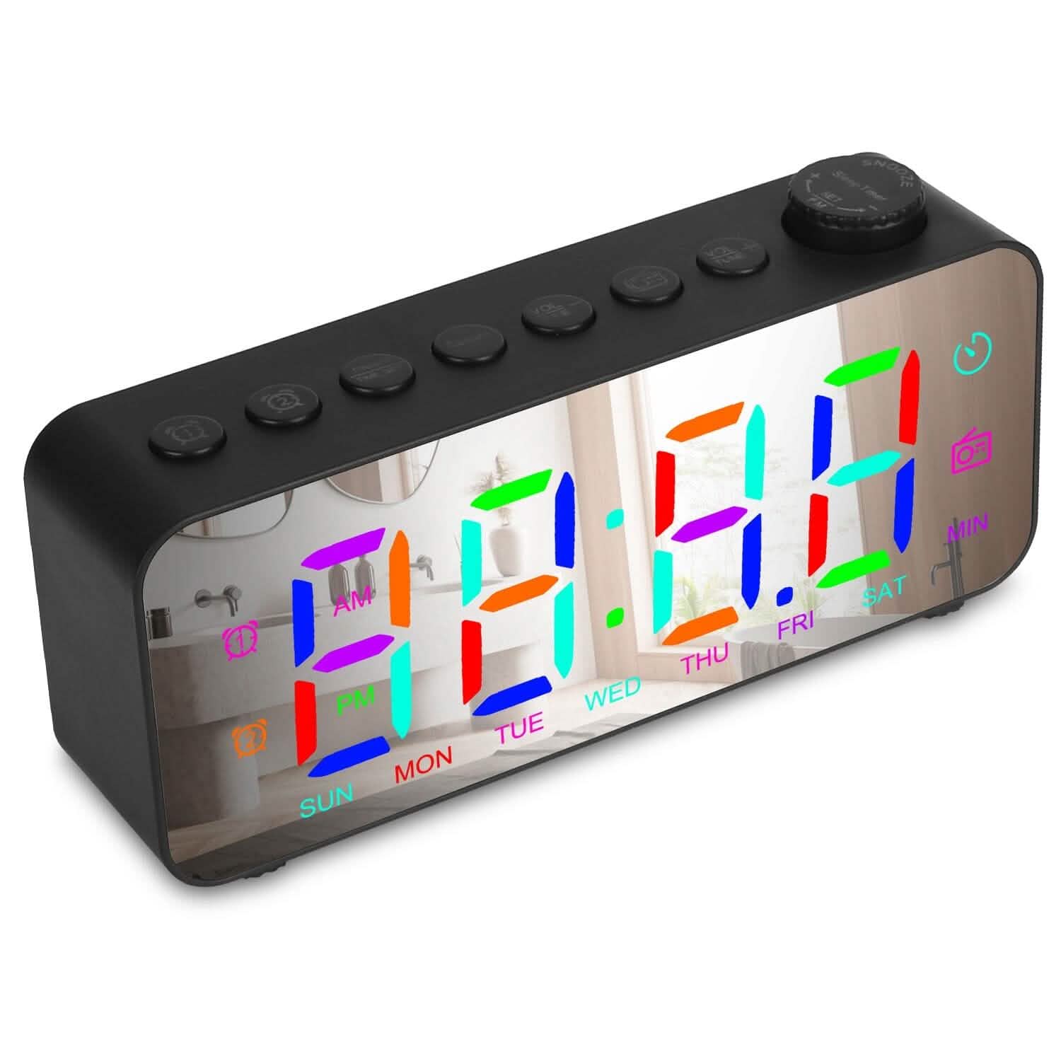 RGB Color LED Digital Alarm Clock Household Appliances - DailySale