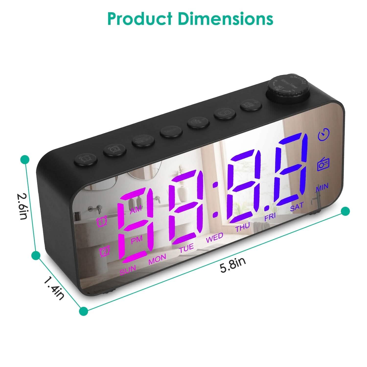 RGB Color LED Digital Alarm Clock Household Appliances - DailySale
