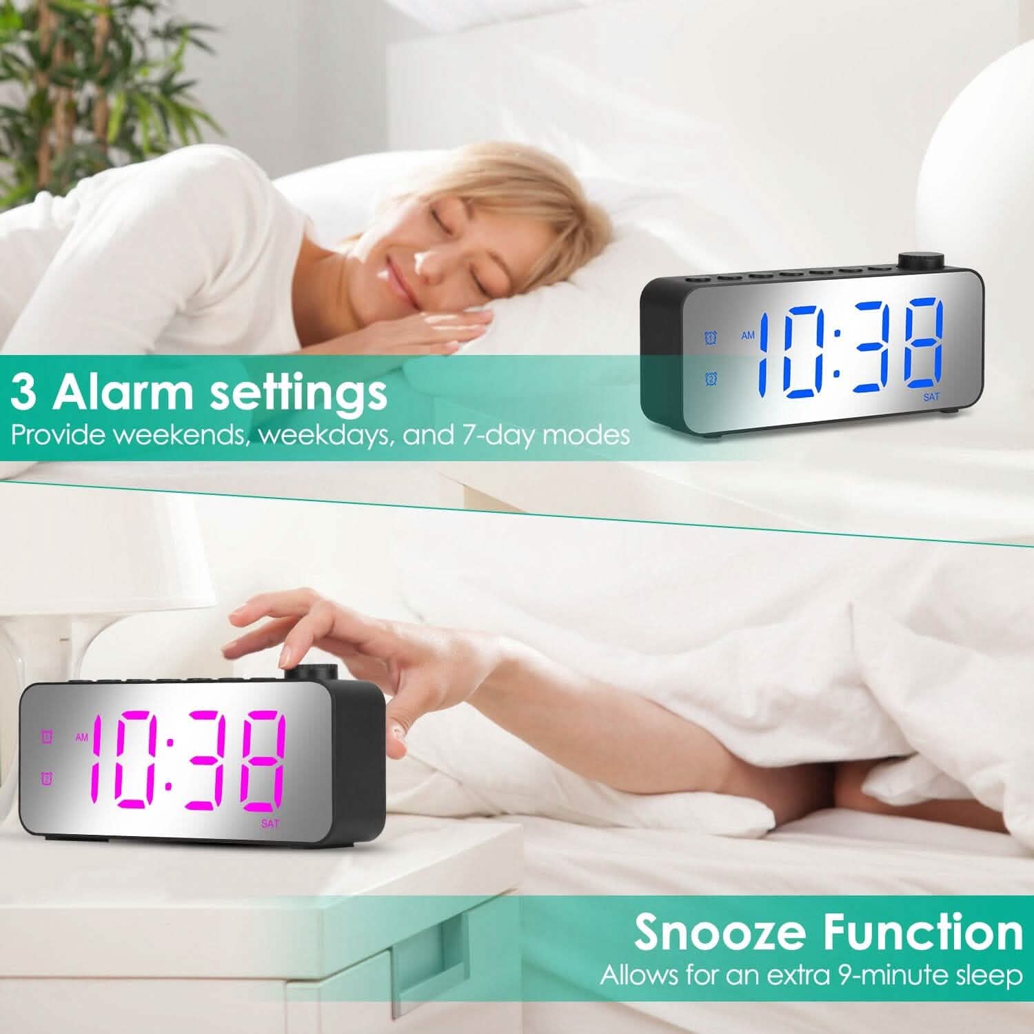 RGB Color LED Digital Alarm Clock Household Appliances - DailySale