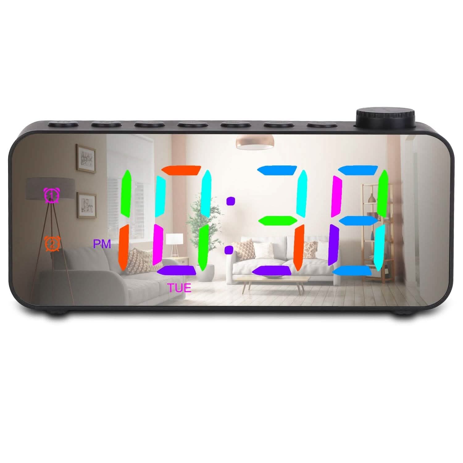 RGB Color LED Digital Alarm Clock Household Appliances - DailySale