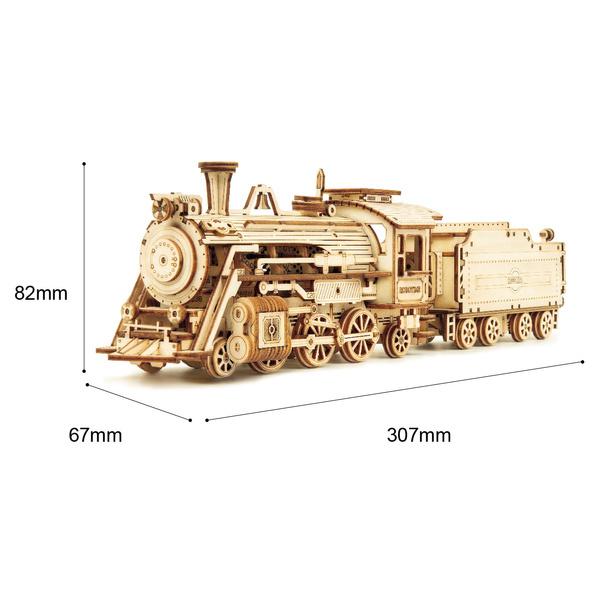 Robotime 308pcs DIY Movable 3D Prime Steam Train Wooden Puzzle Model Toy Toys & Games - DailySale