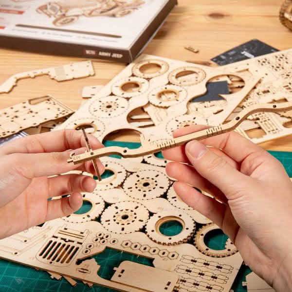 Robotime 308pcs DIY Movable 3D Prime Steam Train Wooden Puzzle Model Toy Toys & Games - DailySale