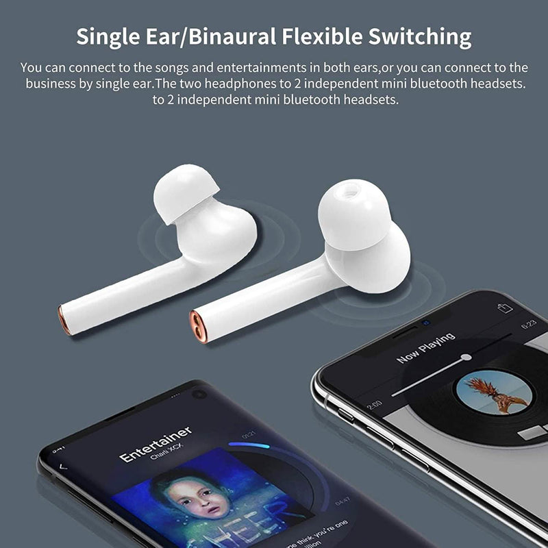 ROCXF TWS Wireless Earbuds with LED Power Supply Display Case Headphones & Audio - DailySale