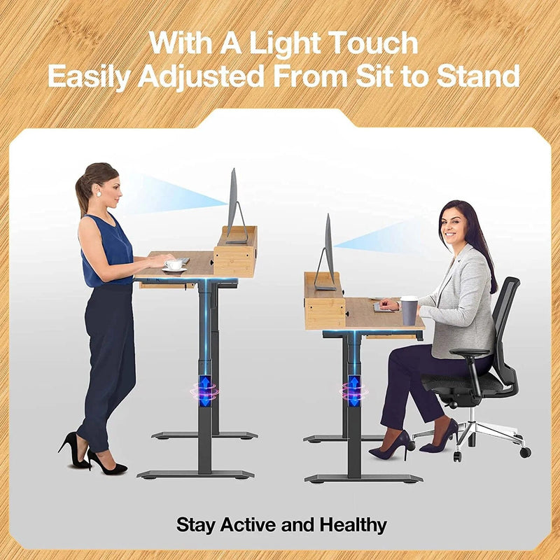 Rolanstar Height Adjustable Desk Standing Desk with Keyboard Tray and Monitor Shelf Furniture & Decor - DailySale