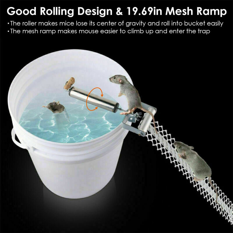 Roll Trap Log Rolling Mouse Catcher with 19.69" Mesh Ramp Pest Control - DailySale
