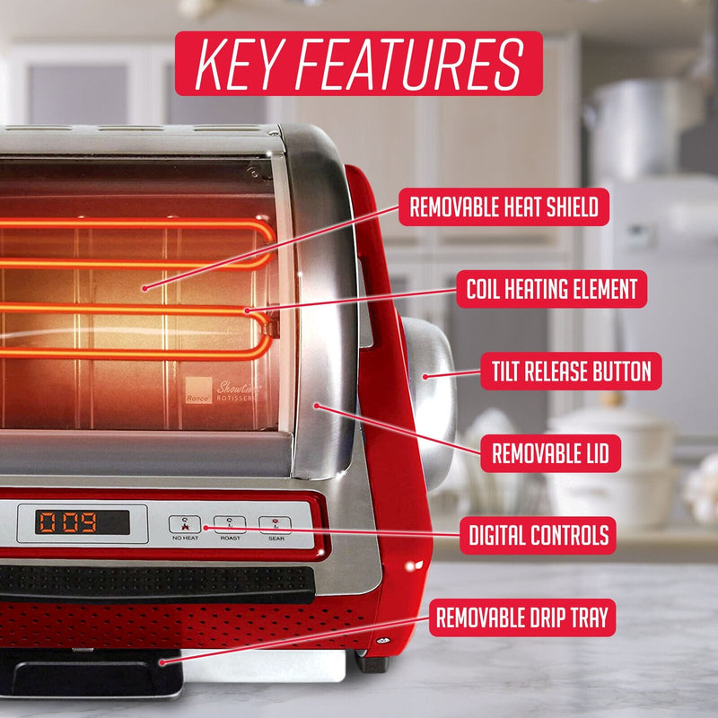 Ronco EZ-Store Rotisserie Oven, Large Capacity (15lbs) Countertop Oven Kitchen Appliances - DailySale