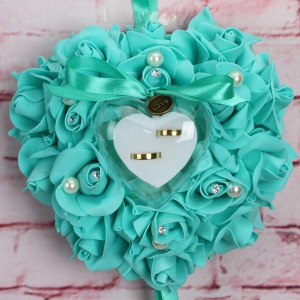 Rose Pillow Heart Cushion Ring Holder Everything Else Green - DailySale