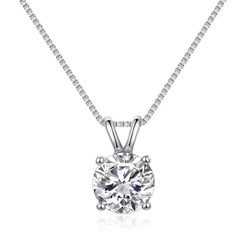 Round Cut Solitaire Crystal Pendant Necklace Necklaces - DailySale