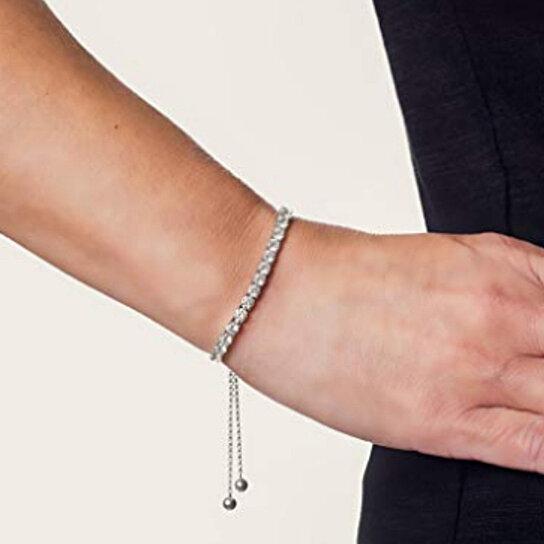 Round Cut Swarovski Elements Crystal Adjustable Tennis Bracelet Jewelry - DailySale