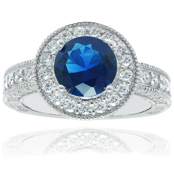 Round Halo Colored Rings Rings Blue 5 - DailySale