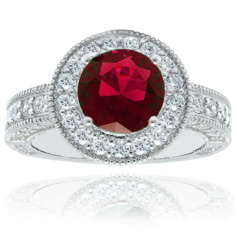 Round Halo Colored Rings Rings Red 5 - DailySale