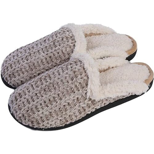 Roxoni Memory Foam Slippers for Women Women's Shoes & Accessories Taupe 6-7 - DailySale