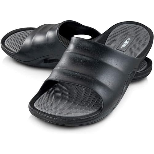 Roxoni Men’s Beach Rubber Sandals Men's Shoes & Accessories Black 8 - DailySale