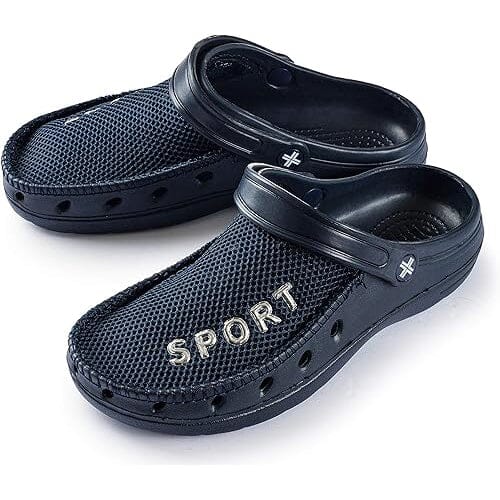 Roxoni Men’s Rubber Sport Clogs with Breathable Mesh Upper Men's Shoes & Accessories Blue 8 - DailySale