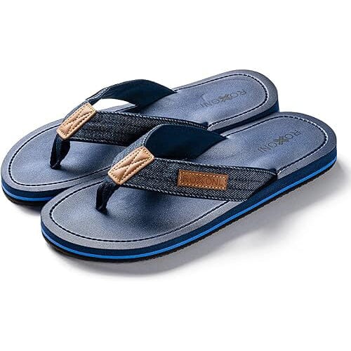 Roxoni Mens Thong Flip Flops Beach/Pool Outdoor Sandals