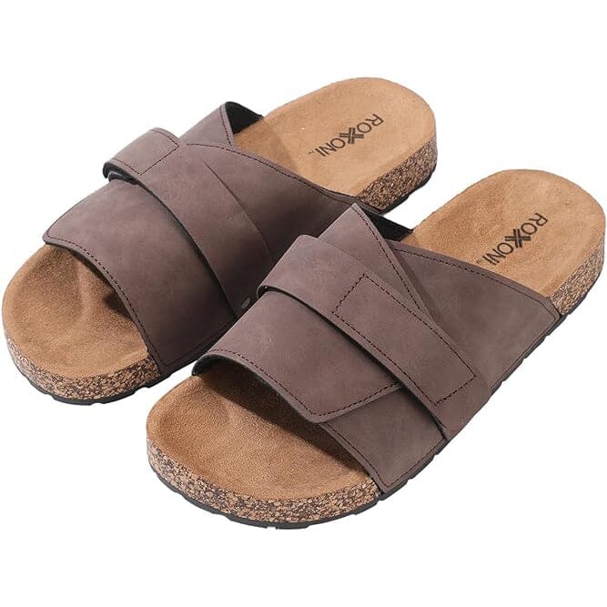 Roxoni Stylish Flat Sandals for Men - Adjustable Strap Men's Shoes & Accessories Brown 8 - DailySale
