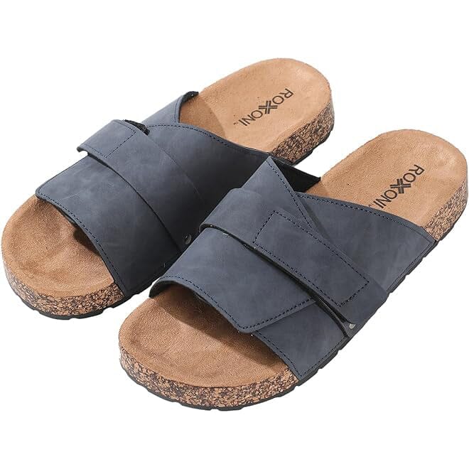 Roxoni Stylish Flat Sandals for Men - Adjustable Strap Men's Shoes & Accessories Navy 8 - DailySale