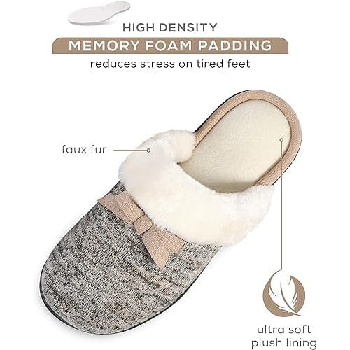  Womens Slipper Fuzzy Fluffy House Slippers Faux Fur Cozy Warm  Soft Indoor Shoes Memory Foam Anti-skid Rubber Sole | Slippers