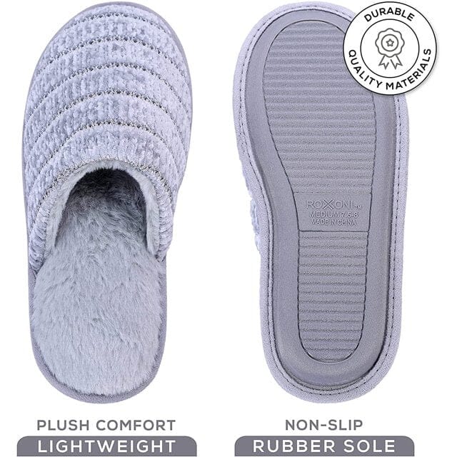 Roxoni Women Slipper Cozy Memory Foam, Indoor Outdoor Rubber Sole Women's Shoes & Accessories - DailySale