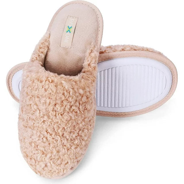 Roxoni Women Slipper Cozy Memory Foam, Indoor Outdoor Rubber Sole Women's Shoes & Accessories Peach 6 - DailySale