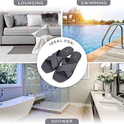 Roxoni Women Slippers Shower Pool Sandals Criss Cross Bathroom Quick Drying Slippers Women's Shoes & Accessories - DailySale