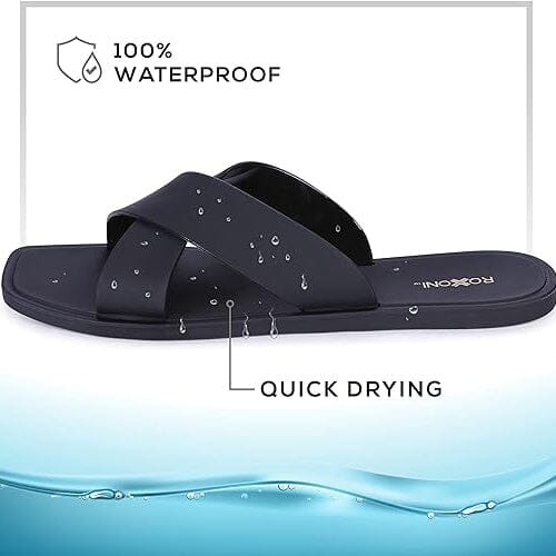 Roxoni Women Slippers Shower Pool Sandals Criss Cross Bathroom Quick Drying Slippers Women's Shoes & Accessories - DailySale