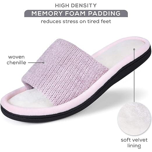 Roxoni Women Slippers Soft Open Toe Slide, Indoor Outdoor Rubber Sole