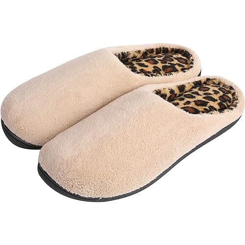 Roxoni Women’s Clog Slippers Microterry Memory Foam Comfy Footbed Women's Shoes & Accessories Beige 6-7 - DailySale