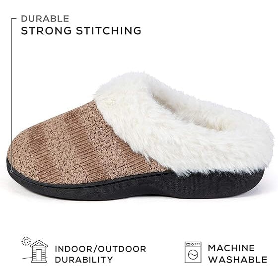 Roxoni Women’s Cozy Memory Foam Slippers, Fuzzy Warm Faux Fur Women's Shoes & Accessories - DailySale