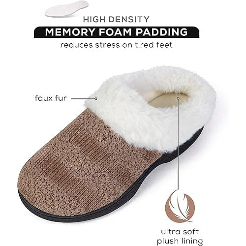 Roxoni Women’s Cozy Memory Foam Slippers, Fuzzy Warm Faux Fur Women's Shoes & Accessories - DailySale