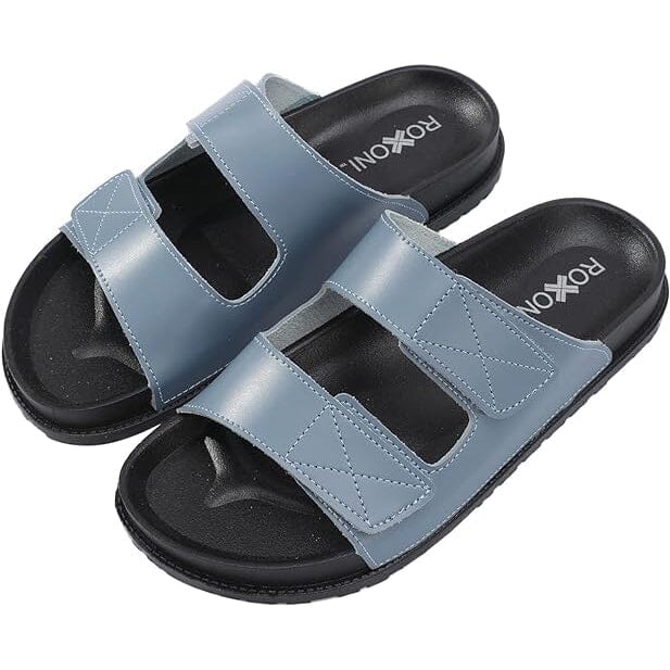 Roxoni Women’s Cushioned Two Strap Footbed Sandals Lightweight Open Toe Slide Sandals Women's Shoes & Accessories Blue 6 - DailySale