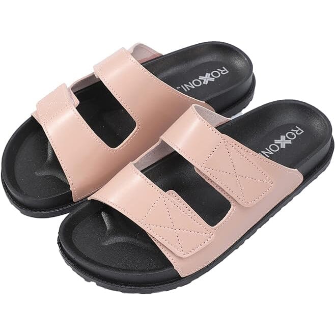 Roxoni Women’s Cushioned Two Strap Footbed Sandals Lightweight Open Toe Slide Sandals Women's Shoes & Accessories Pink 6 - DailySale