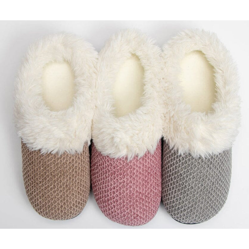 Roxoni Women's Fleece Trim Knit Sweater Furr Clog Slipper Women's Shoes & Accessories - DailySale