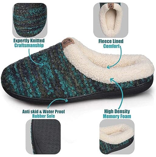Roxoni Womens Knitted Fleece Lined Clog Slippers Warm House Shoe Women's Shoes & Accessories - DailySale