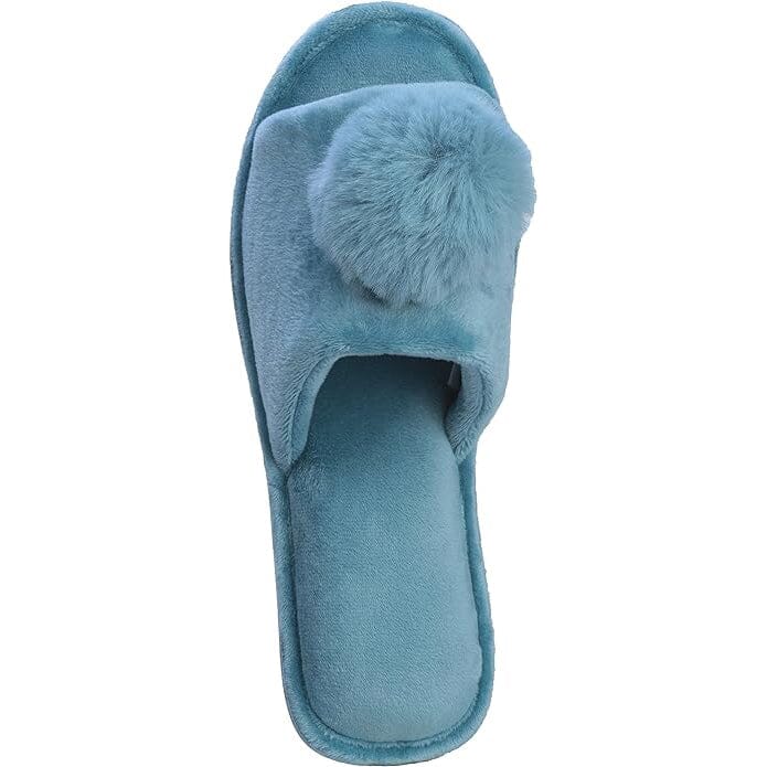 Roxoni Women’s Slippers Lovely Velvet Pom-Pom Open Toe House Slides Women's Shoes & Accessories - DailySale