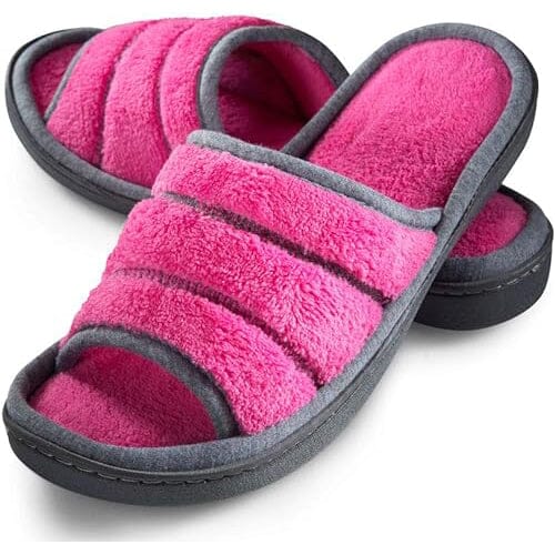 Roxoni Women's Slippers Open Toe Slide Spa Terry Cloth Women's Shoes & Accessories Pink 6-7 - DailySale