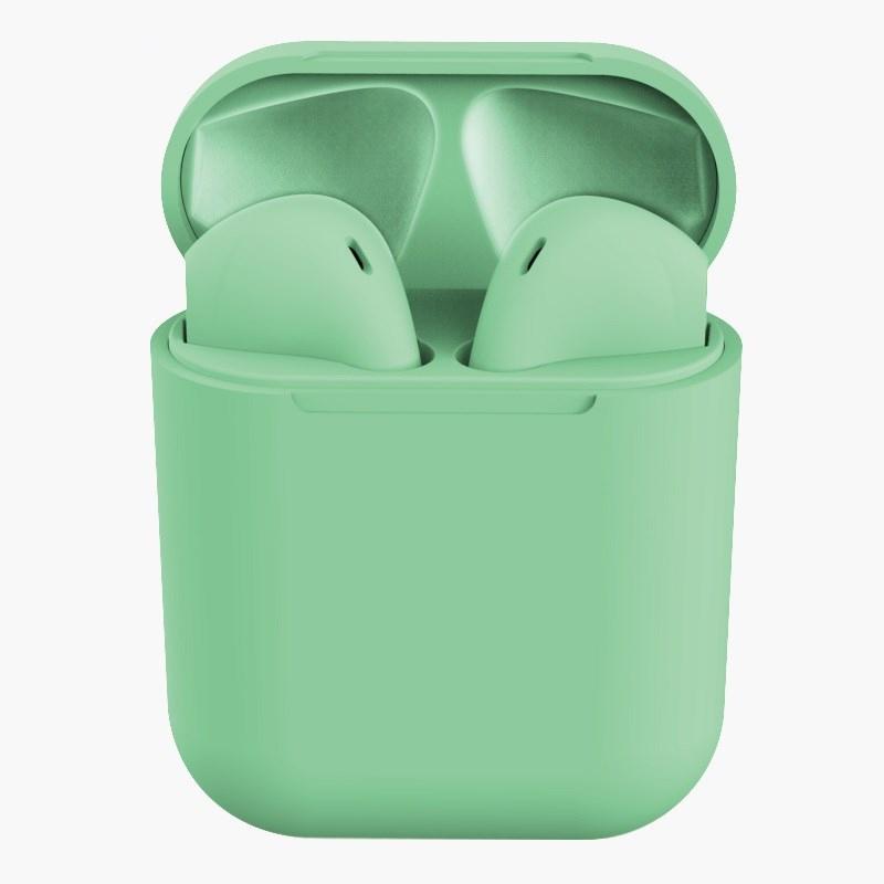 Rubber Matte Wireless Earbuds and Charging Case Headphones Green - DailySale