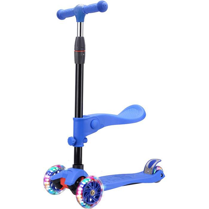 Rugged Racers 2-in-1 Kick Scooter with Removable Seat and LED Wheels