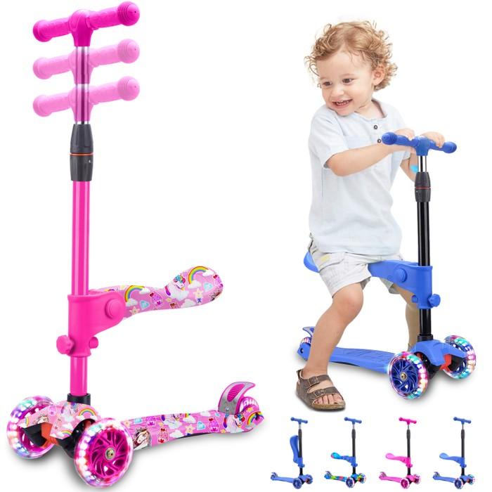 Rugged Racers 2-in-1 Kick Scooter with Removable Seat & LED Wheels Toys & Games - DailySale