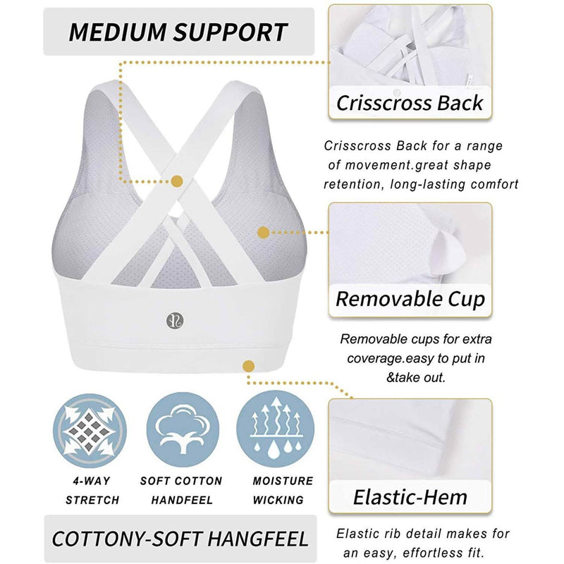 RUNNING GIRL Criss-Cross Back Padded Strappy Sports Bra Women's Clothing - DailySale