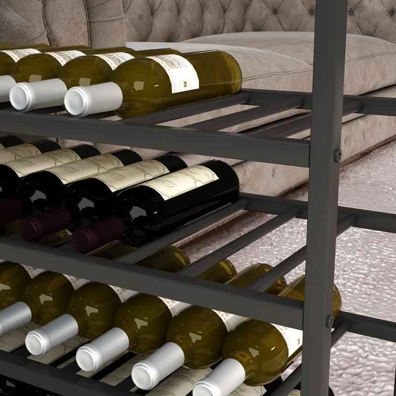 Rustic 40 Bottles Metal Floor Free Standing Wine Rack Table